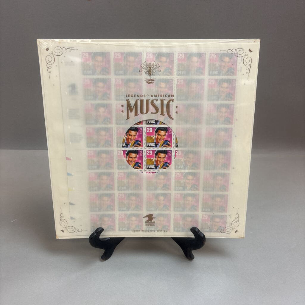 Sheet Of 40 Elvis Stamps in a Saver Sleeve (11x11)