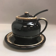Load image into Gallery viewer, Vintage Pfaltzgraff Serving Crock with Lid and Matching Plate &amp; Laddle
