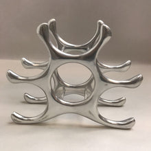 Load image into Gallery viewer, 6 Bottle Polished Aluminum MCM Wine Rack
