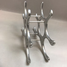 Load image into Gallery viewer, 6 Bottle Polished Aluminum MCM Wine Rack
