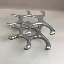 Load image into Gallery viewer, 6 Bottle Polished Aluminum MCM Wine Rack
