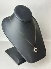 Load image into Gallery viewer, 23K Gold Over Sterling Diamond Heart Pendant on 18&quot; 14K Gold Filled Chain
