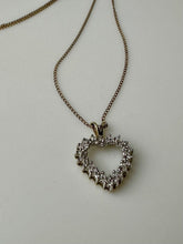 Load image into Gallery viewer, 23K Gold Over Sterling Diamond Heart Pendant on 18" 14K Gold Filled Chain

