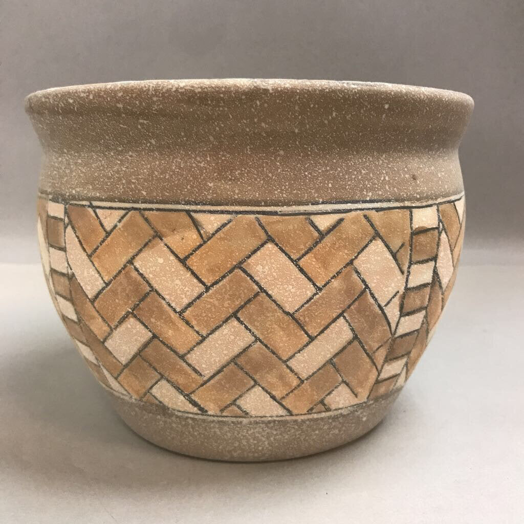 Medium Stoneware Pottery Earthtone Decorative Planter (6x8)