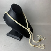 Load image into Gallery viewer, Vintage Faux Pearl Tassel Lariat Necklace (30&quot; w/ 8&quot; Drop)
