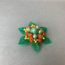 Load image into Gallery viewer, Vintage Translucent Lucite Faux Pearl Flower Brooch Pin (2.5")
