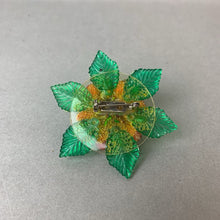 Load image into Gallery viewer, Vintage Translucent Lucite Faux Pearl Flower Brooch Pin (2.5&quot;)

