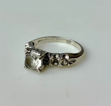 Load image into Gallery viewer, Vintage Sterling White Topaz Engagement Ring sz 4.75 As-Is
