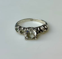 Load image into Gallery viewer, Vintage Sterling White Topaz Engagement Ring sz 4.75 As-Is

