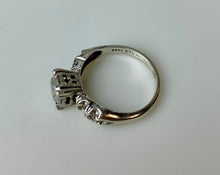 Load image into Gallery viewer, Vintage Sterling White Topaz Engagement Ring sz 4.75 As-Is
