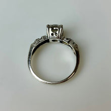 Load image into Gallery viewer, Vintage Sterling White Topaz Engagement Ring sz 4.75 As-Is

