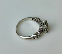 Load image into Gallery viewer, Vintage Sterling White Topaz Engagement Ring sz 4.75 As-Is
