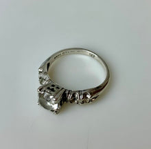 Load image into Gallery viewer, Vintage Sterling White Topaz Engagement Ring sz 4.75 As-Is
