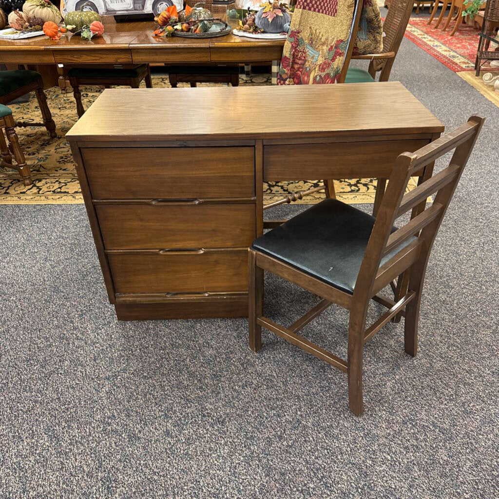 Wood Desk (30x42x19) with Chair
