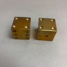 Load image into Gallery viewer, Pair of Brass Dice (1&quot;) Set of 2
