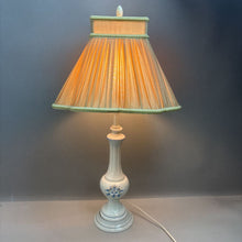 Load image into Gallery viewer, White &amp; Blue Porcelain Floral Lamp (28&quot;)
