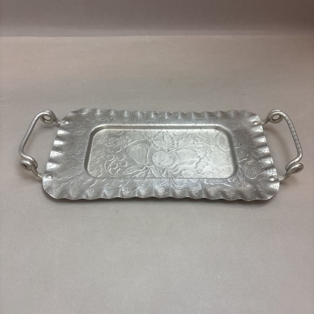 Hand Finished Aluminum Tray WIth Handles (14x7)