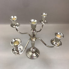 Load image into Gallery viewer, Silverplated 5 Arm Candelabra (10.5&quot;)
