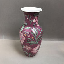 Load image into Gallery viewer, Pink Asian Floral Vase &amp; Candlestick Holder Pair (10.25&quot;) (As-Is)
