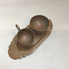 Load image into Gallery viewer, Hammered Copper Cream &amp; Sugar Set (11.5x5x3)
