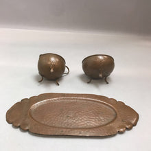 Load image into Gallery viewer, Hammered Copper Cream &amp; Sugar Set (11.5x5x3)

