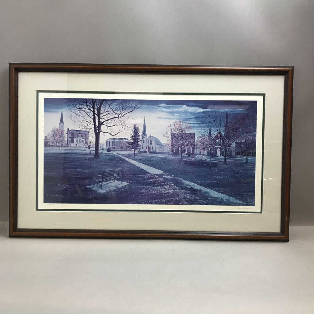 Signed Charles Funk Print; Ottawa, Illinois (19x31)