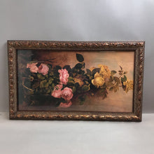 Load image into Gallery viewer, Framed Yellow and Pink Rose Print (30x17.5)
