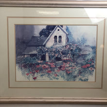 Load image into Gallery viewer, Framed Dawna Burton Print - Countryside Villa &amp; Flowers (33x39.5)
