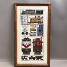 Load image into Gallery viewer, Framed Railroad Needlepoint Wall Art (23x13)
