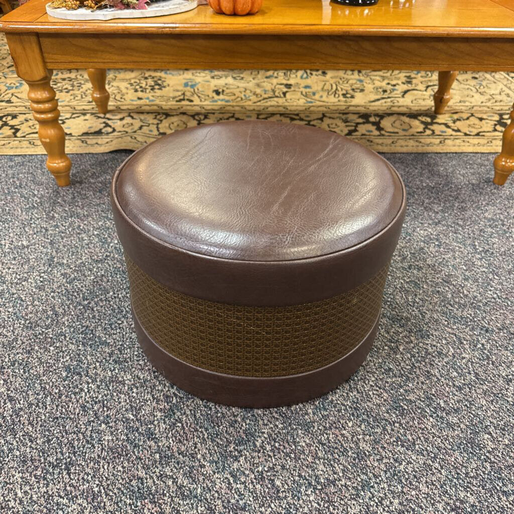 Vintage Brown Ottoman (12x18x18)