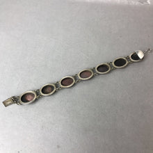 Load image into Gallery viewer, Vintage 800 Silver Carved Abalone World Tour Cameo Link Bracelet (7")
