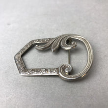 Load image into Gallery viewer, Vintage Sterling Art Nouveau Floral Etched Brooch Sash Pin (2")
