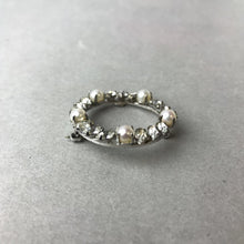 Load image into Gallery viewer, Vintage Sterling Pearl Clear Crystal Circle Brooch Pin (1.25")
