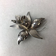 Load image into Gallery viewer, Vintage Taxco Sterling 3D Orchid Flower Brooch Pin (2.5")
