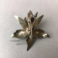 Load image into Gallery viewer, Vintage Taxco Sterling 3D Orchid Flower Brooch Pin (2.5")
