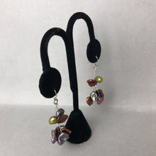Load image into Gallery viewer, Multicolor Freshwater Pearl Sterling Threaded Cluster Earrings (2&quot;)
