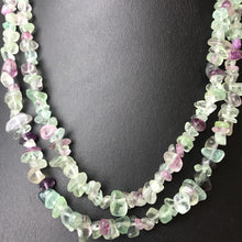 Load image into Gallery viewer, Flourite Crystal Chip Beaded Necklace (36&quot;)
