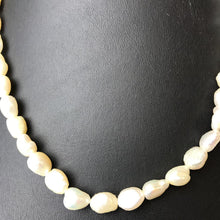 Load image into Gallery viewer, Cream Baroque Freshwater Pearl Sterling Clasp Necklace (18")

