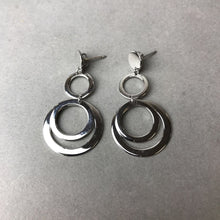 Load image into Gallery viewer, Sterling Mod Circle Drop Earrings (1.75")
