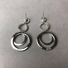 Load image into Gallery viewer, Sterling Mod Circle Drop Earrings (1.75&quot;)
