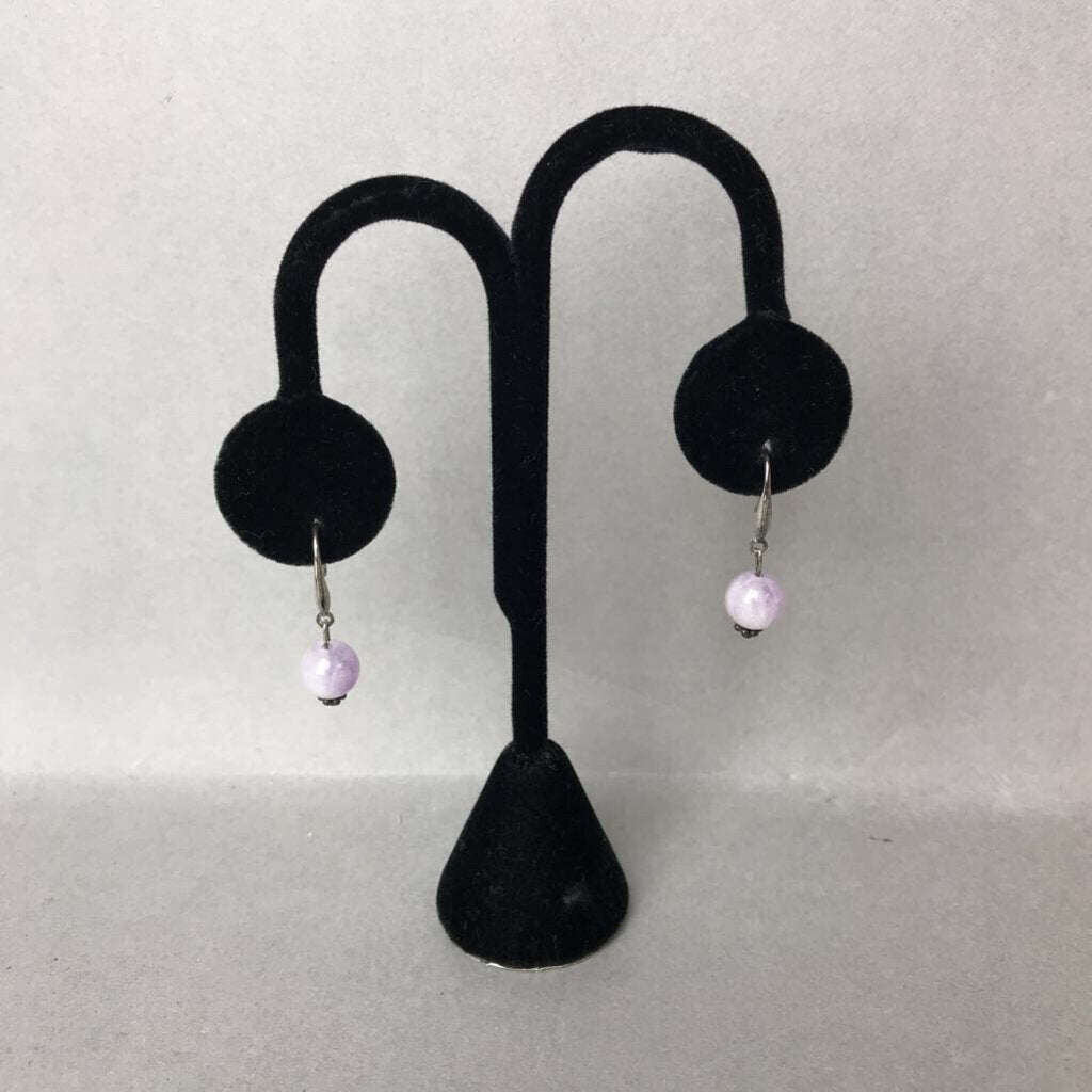Sterling Flourite Bead Earrings (1.25