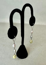 Load image into Gallery viewer, Sterling Multicolor Freshwater Pearl Drop Earrings (2.25")
