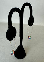 Load image into Gallery viewer, Sterling Swarovski Crystal Glitter Ball Earrings (1.75&quot;)
