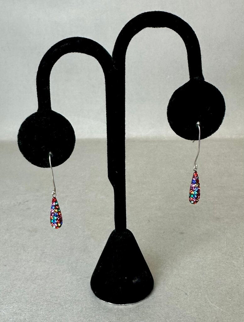 Sterling Swarovski Crystal Teardrop Earrings (1.5