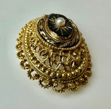 Load image into Gallery viewer, Vintage Victorian Revival Sphynx Mourning Brooch Pin (2")
