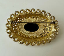 Load image into Gallery viewer, Vintage Victorian Revival Sphynx Mourning Brooch Pin (2")
