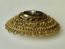 Load image into Gallery viewer, Vintage Victorian Revival Sphynx Mourning Brooch Pin (2")
