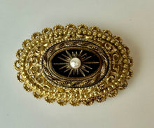 Load image into Gallery viewer, Vintage Victorian Revival Sphynx Mourning Brooch Pin (2")
