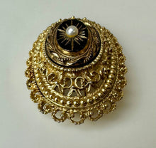 Load image into Gallery viewer, Vintage Victorian Revival Sphynx Mourning Brooch Pin (2")
