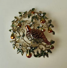 Load image into Gallery viewer, Vintage Monet Rare Partridge in a Pear Tree Brooch Pin (2.25&quot;)
